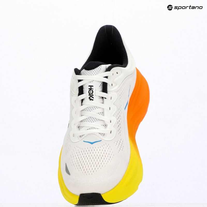 Кросівки для бігу чоловічі HOKA Bondi 9 Wide white/neon tangerine 16