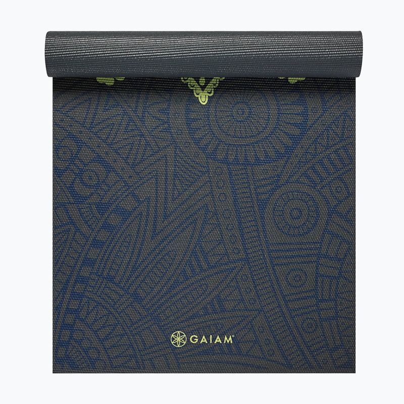 Килимок для йоги Gaiam Premium Sundial Layers 6 mm black/navy/yellow 2