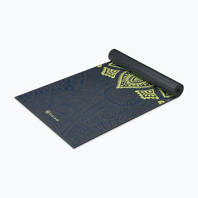 Килимок для йоги Gaiam Premium Sundial Layers 6 mm black/navy/yellow 3