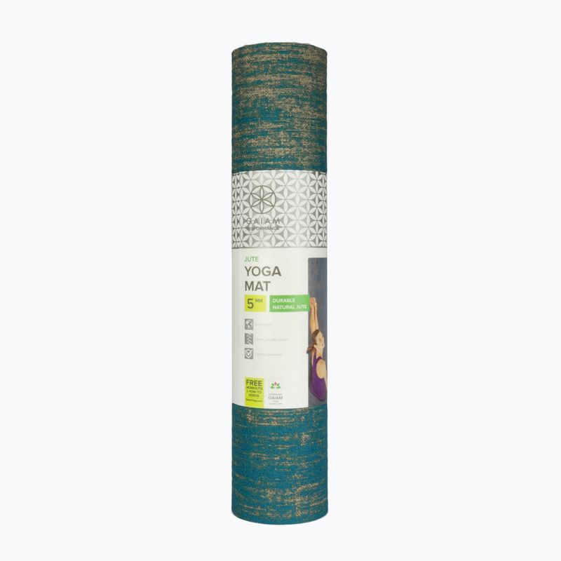 Килимок для йоги Gaiam Jute 6 mm blue 6
