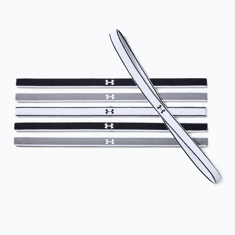 Пов'язки на голову Under Armour Ua Mini Headbands 0,4" 6шт. сірі-чорні-білі 1286016-005 4