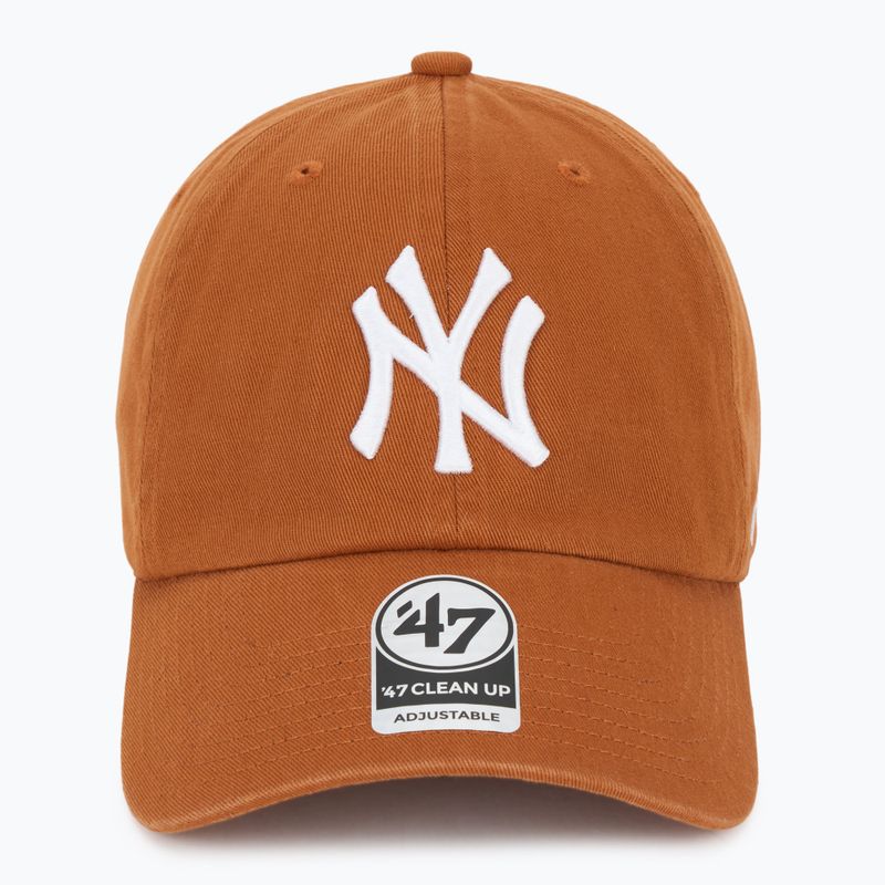 Кепка 47 Brand MLB New York Yankees CLEAN UP burnt orange 2
