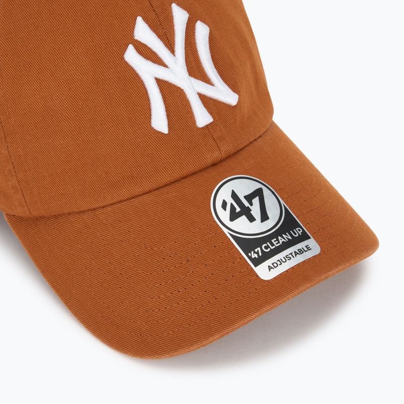 Кепка 47 Brand MLB New York Yankees CLEAN UP burnt orange 3