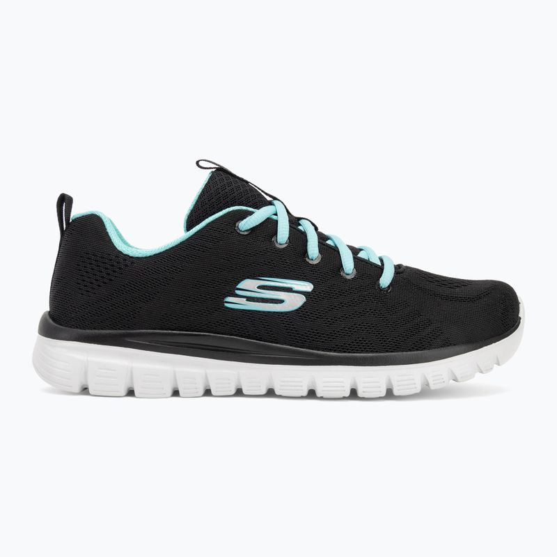 Жіночі тренувальні кросівки SKECHERS Graceful Get Connected чорні/бірюзові 2