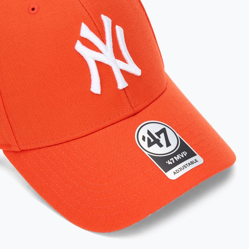 Кепка 47 Brand MLB New York Yankees MVP vibrant orange 3