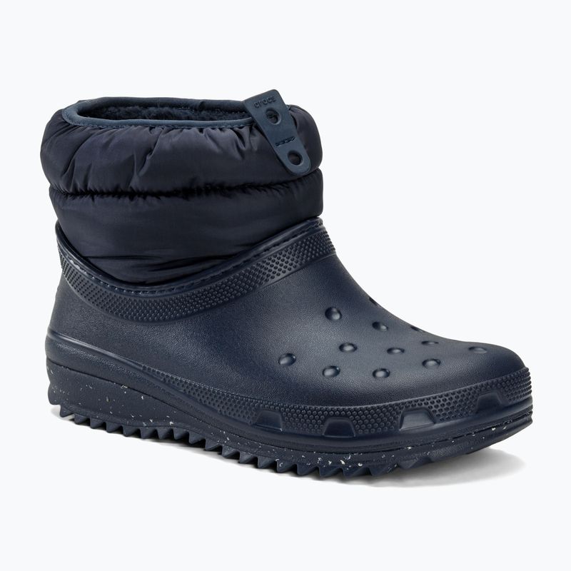 Жіночі снігоступи Crocs Classic Neo Puff Shorty темно-сині