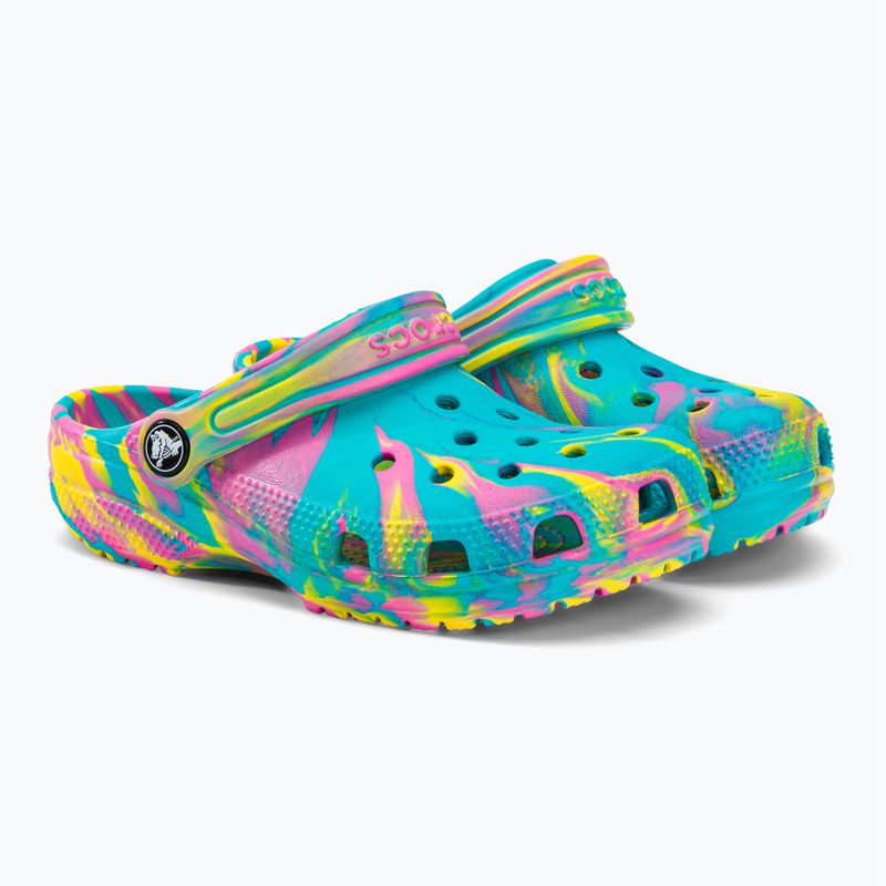 Шльопанці дитячі Crocs Classic Marbled Clog K digital aqua/multi 5