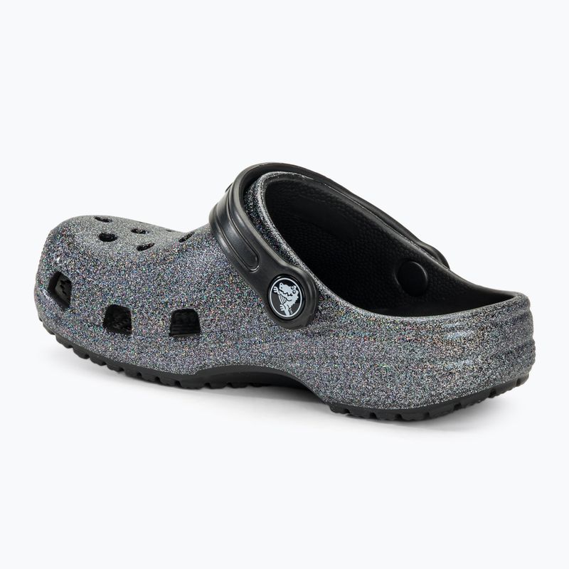 Дитячі шльопанці Crocs Classic Glitter Clog чорні 4