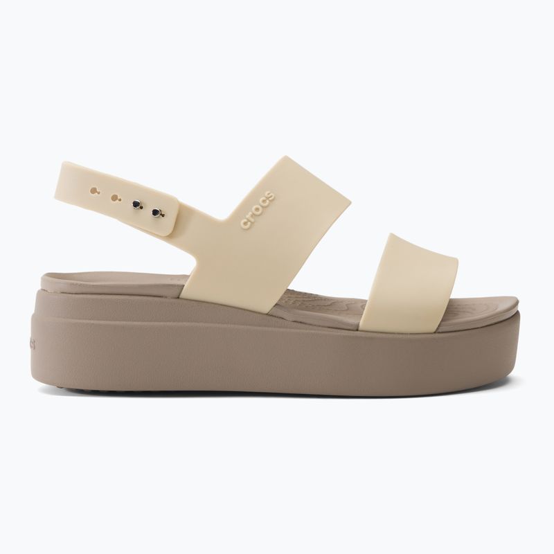 Босоніжки жіночі Crocs Brooklyn Met Low Wedge metal champagne 2