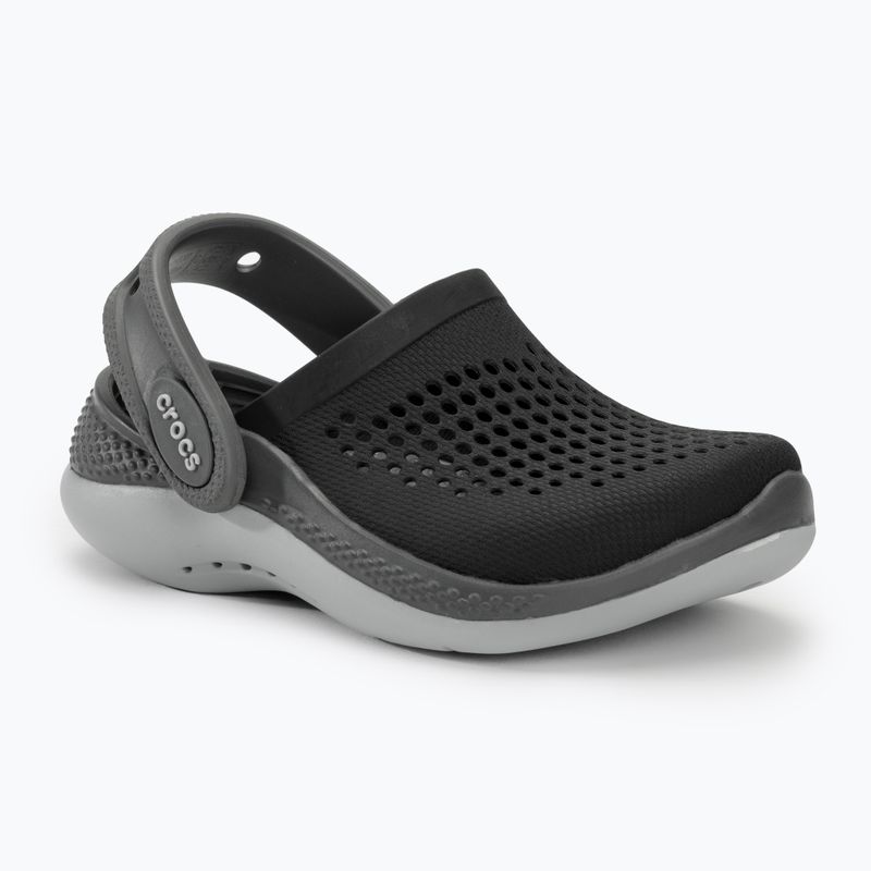 Дитячі шльопанці Crocs LiteRide 360 чорний / сланцевий сірий 2