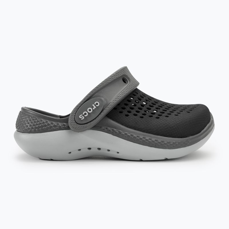 Дитячі шльопанці Crocs LiteRide 360 чорний / сланцевий сірий 3