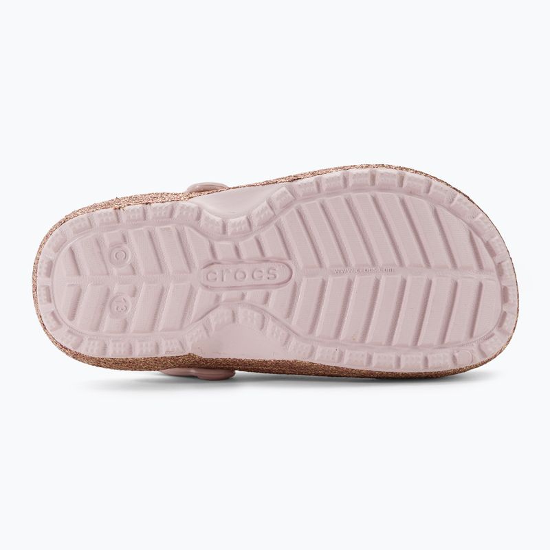 Дитячі шльопанці Crocs Classic Lined Glitter Clog золото/ледь рожевий 6