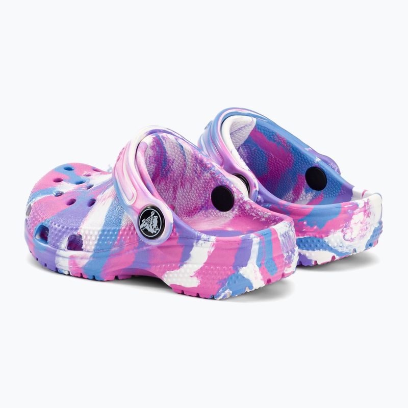 Шльопанці дитячі Crocs Classic Marbled Clog T white/pink 4