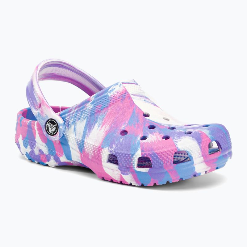 Шльопанці дитячі Crocs Classic Marbled Clog K white/pink 2