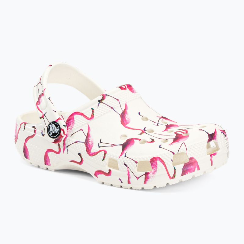 Шльопанці дитячі Crocs Classic Pool Party Clog K white/flamingo 2