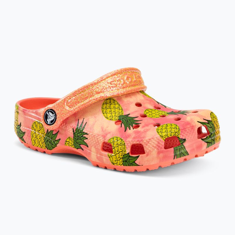 Шльопанці дитячі Crocs Classic Pool Party Clog K papaya