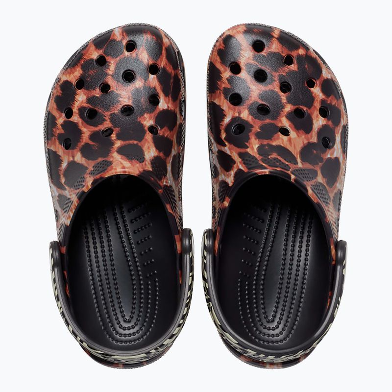 Шльопанці Crocs Classic Animal Remix чорний/мульти анімалістичні шльопанці 12
