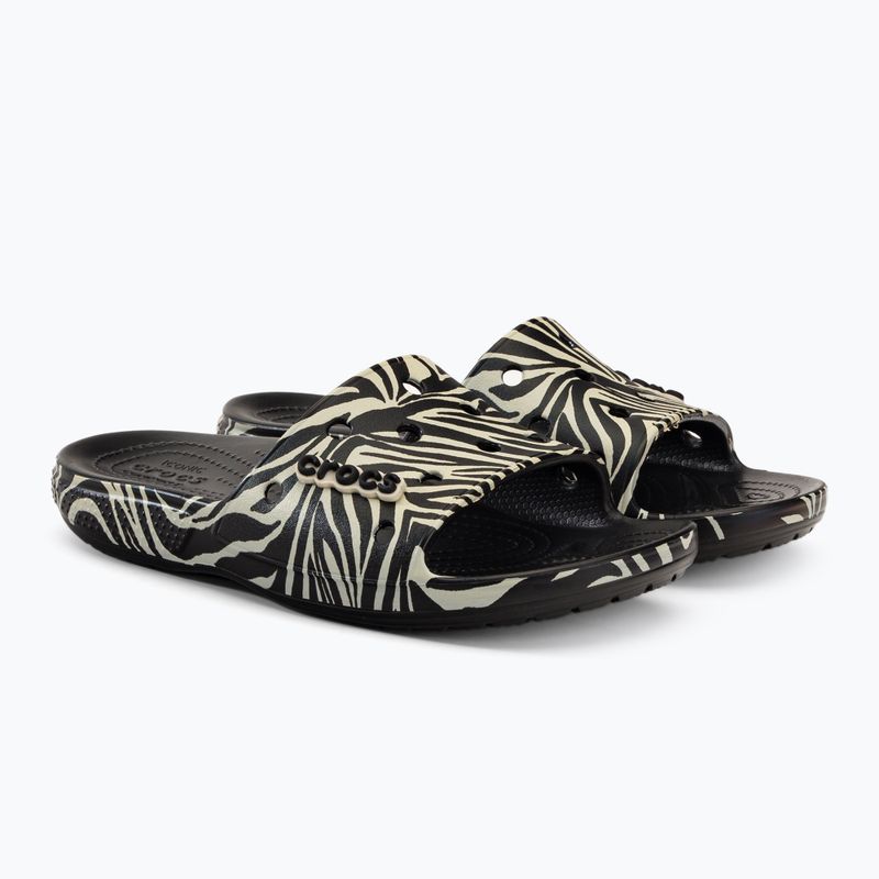 Шльопанці Crocs Classic Crocs Animal Remix Slide black/zebra print 4
