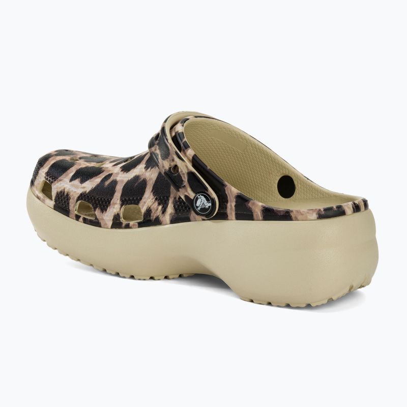 Жіночі шльопанці Crocs Classic Platform Animal Remix кістка/леопард 4