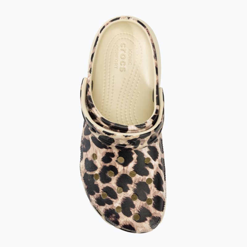 Жіночі шльопанці Crocs Classic Platform Animal Remix кістка/леопард 6