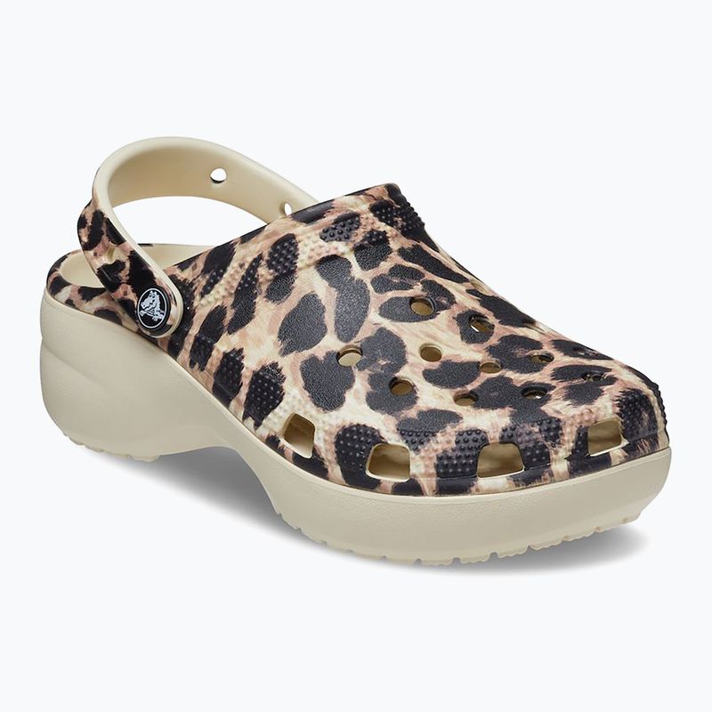 Жіночі шльопанці Crocs Classic Platform Animal Remix кістка/леопард 9