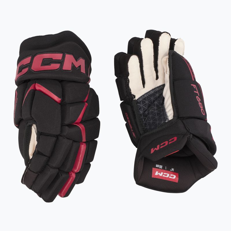 Рукавиці хокейні CCM JetSpeed FT680 SR black/red