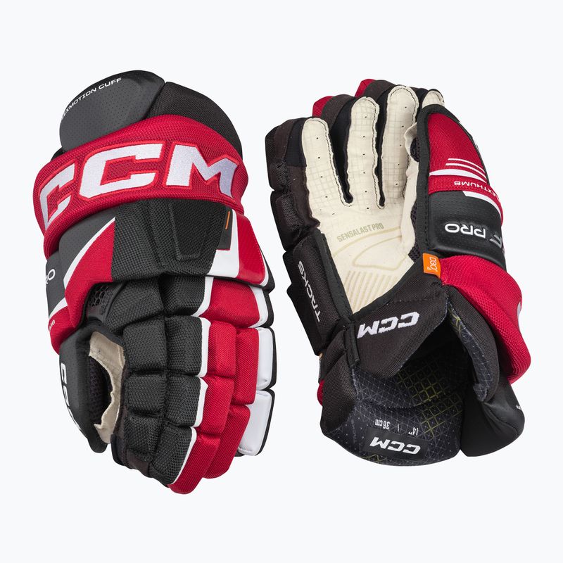 Рукавиці хокейні CCM Tacks XF Pro SR black/red/white 2