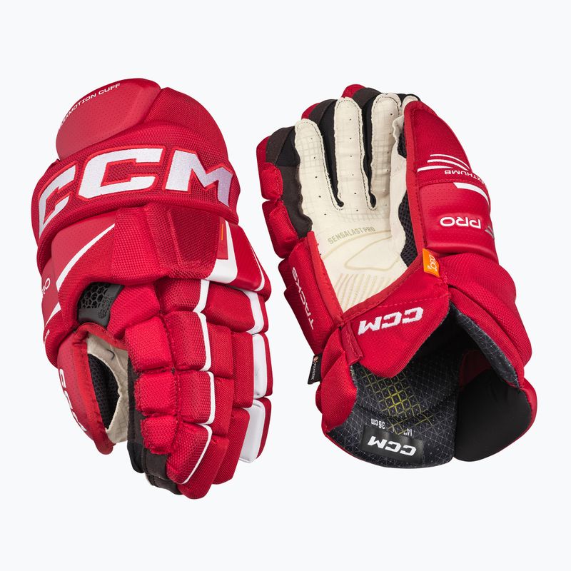 Рукавиці хокейні CCM Tacks XF Pro SR red/white 2