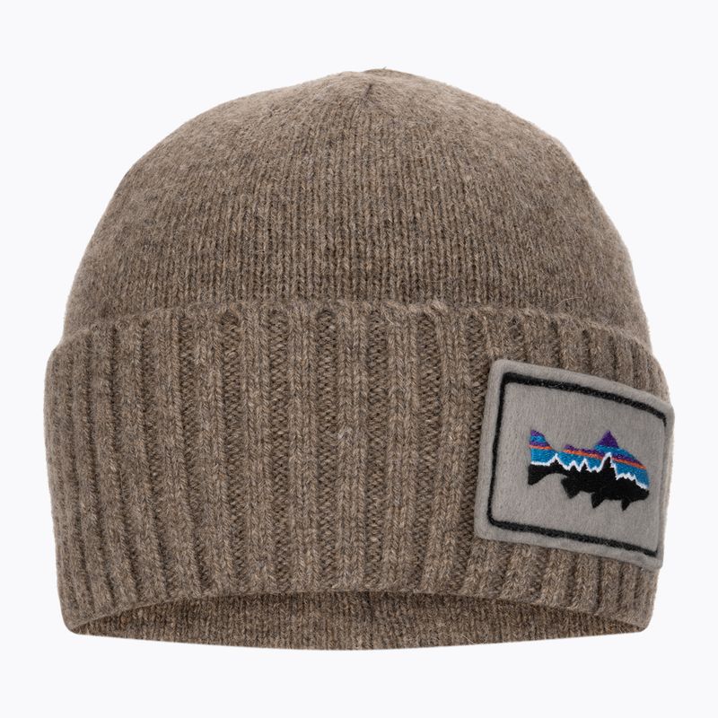 Шапка трекінгова Patagonia Brodeo Beanie fitz roy trout patch/ash tan 2
