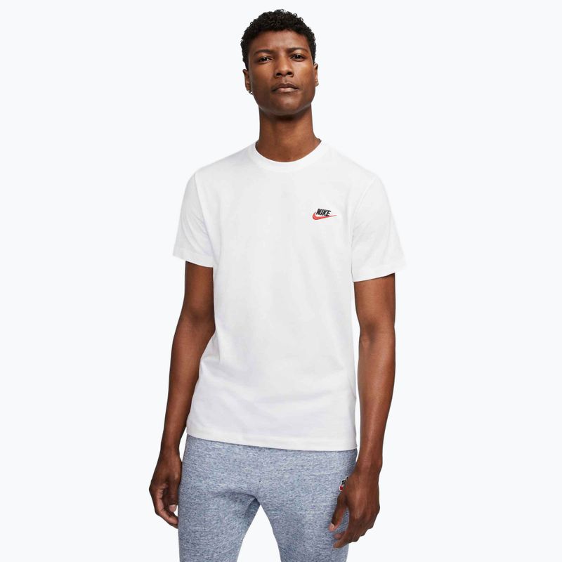 Футболка чоловіча Nike Sportswear Club white/black/university red