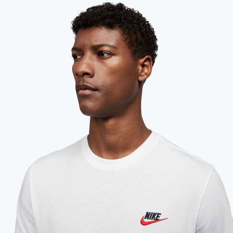Футболка чоловіча Nike Sportswear Club white/black/university red 4