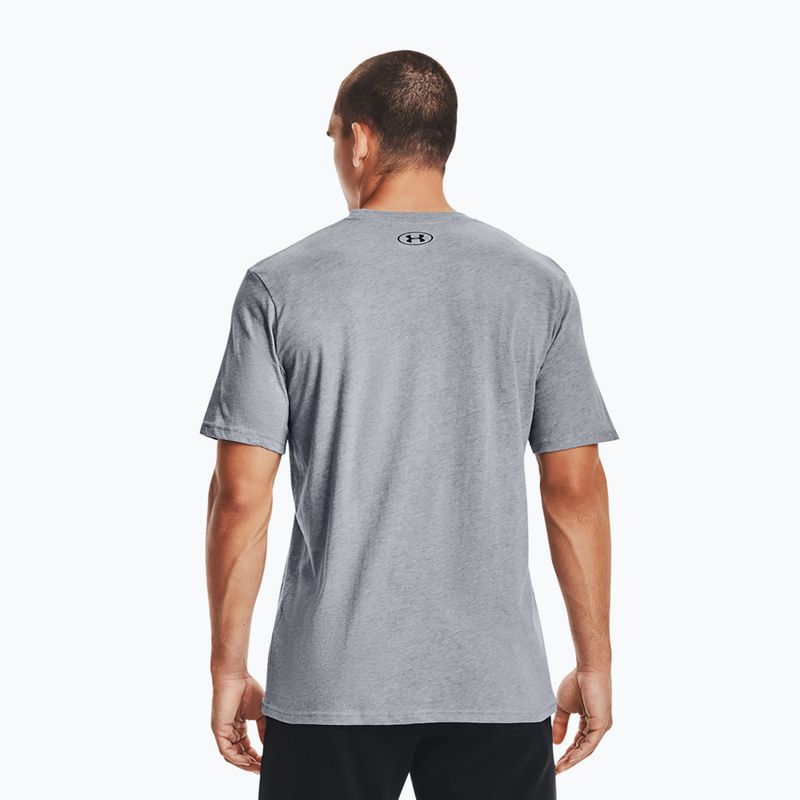 Футболка тренувальна чоловіча Under Armour Sportstyle Left Chest SS steel light heather/black 2