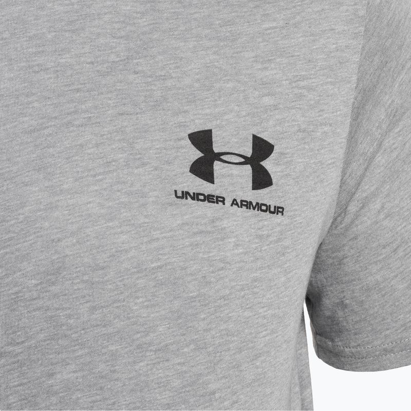 Футболка тренувальна чоловіча Under Armour Sportstyle Left Chest SS steel light heather/black 6