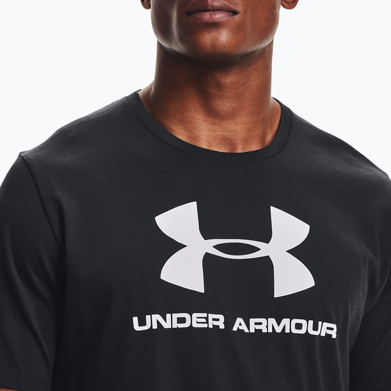 Футболка тренувальна чоловіча Under Armour UA Sportstyle Logo SS чорна 1329590 4