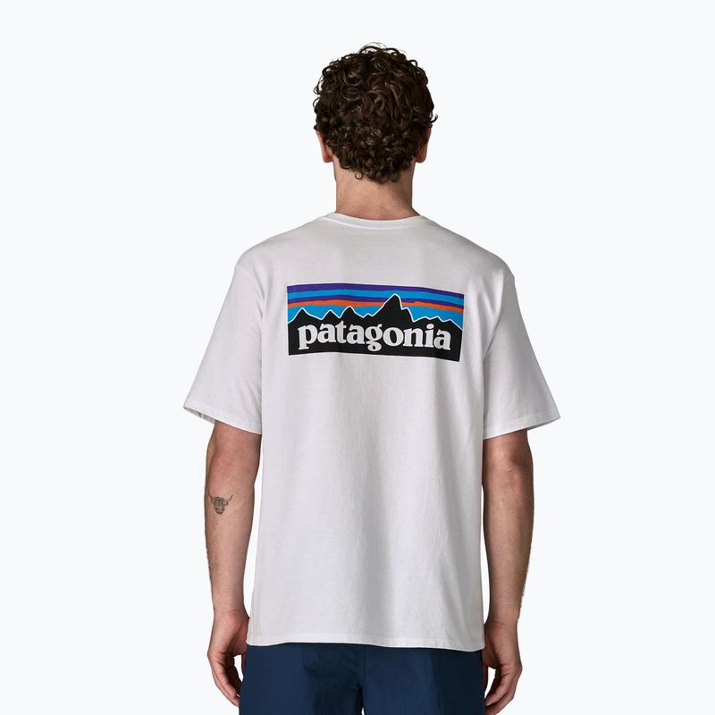 Чоловіча трекінгова футболка Patagonia P-6 Logo Responsibili-Tee біла 4