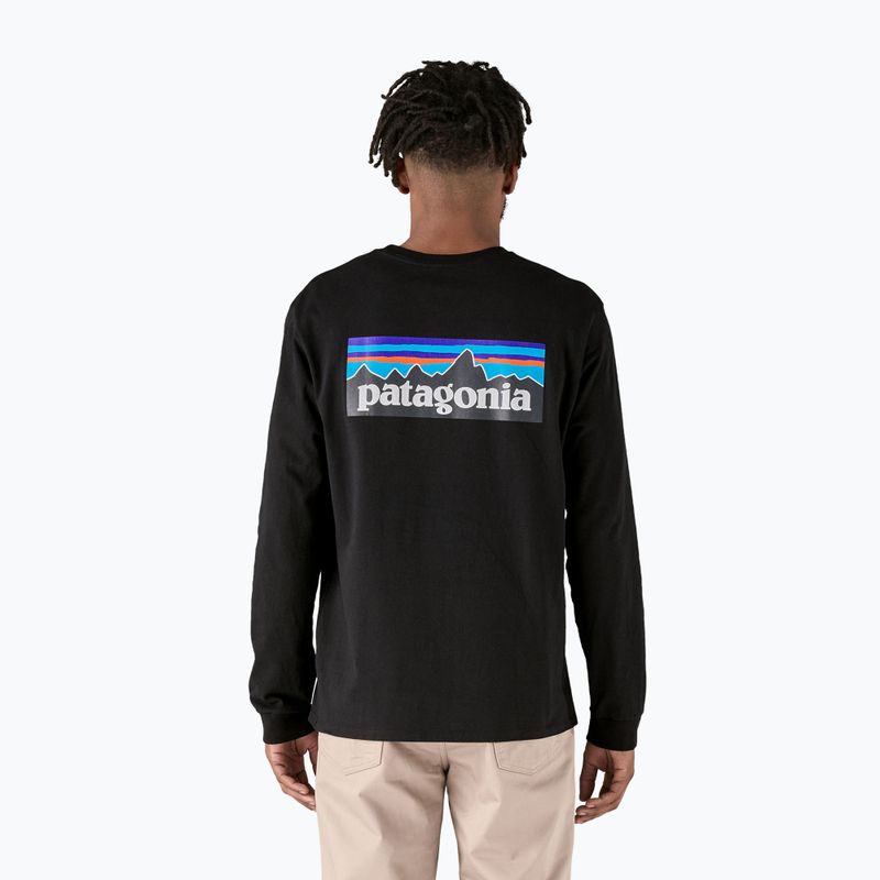 Чоловічий трекінговий лонгслів Patagonia P-6 Logo Responsibili чорний 3