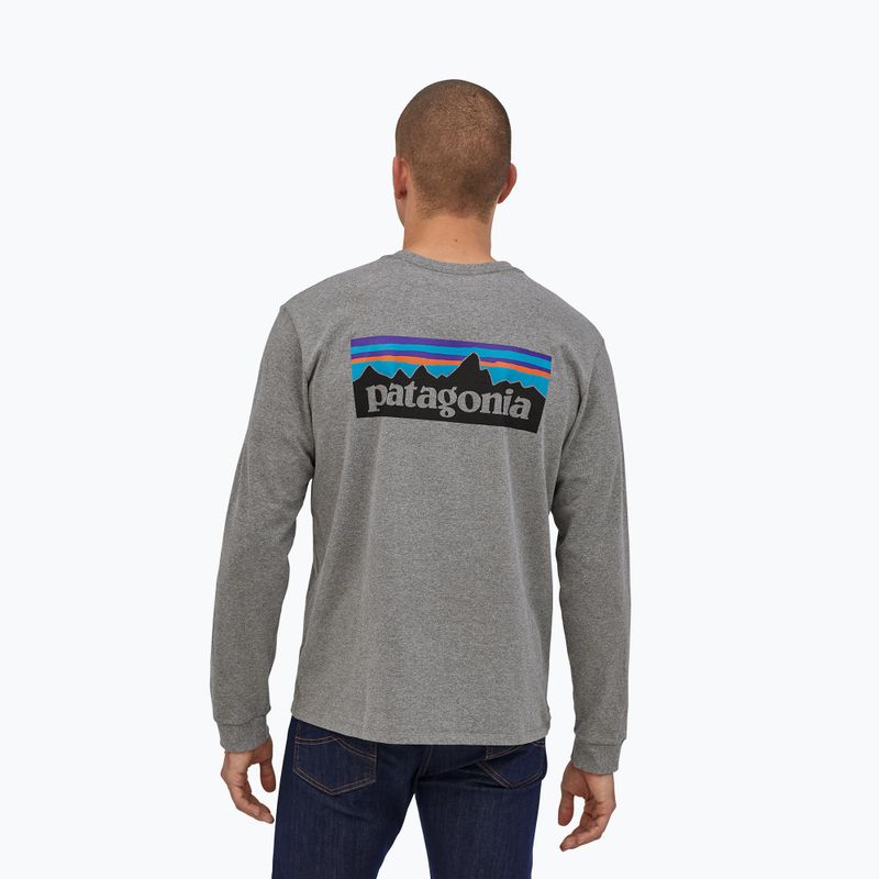 Лонгслів чоловічий Patagonia P-6 Logo Responsibili gravel heather 2