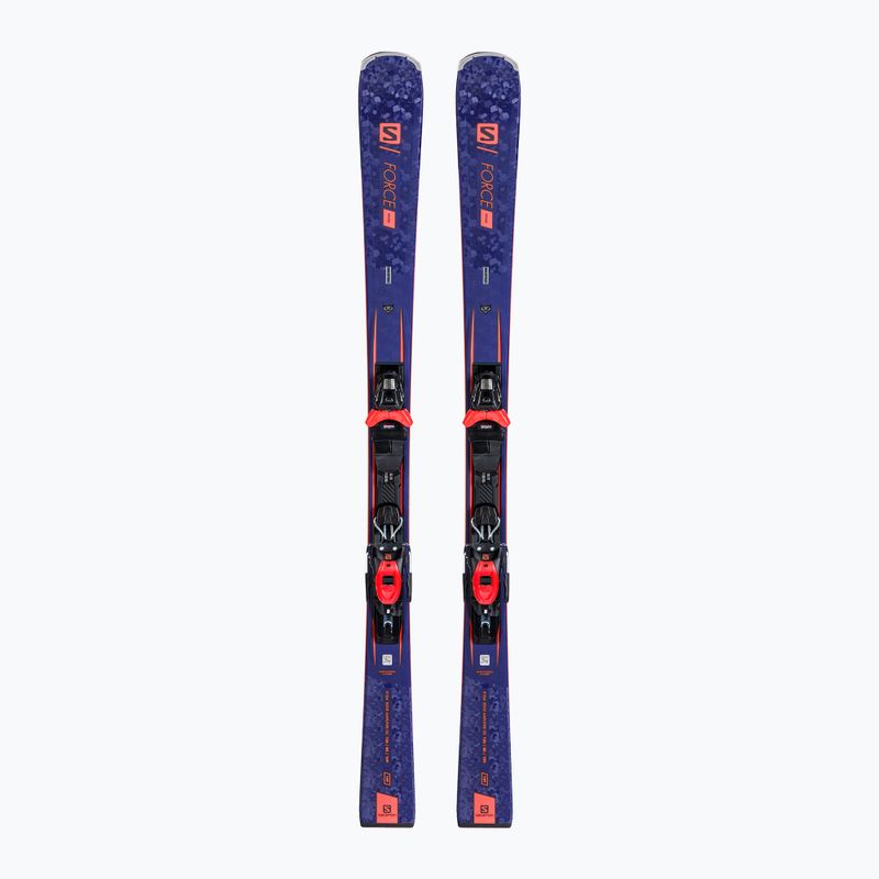 Лижі гірські жіночі  Salomon S/Force Fever + M11 GW темно-сині L41135500/L4113230010