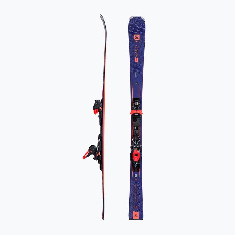 Лижі гірські жіночі  Salomon S/Force Fever + M11 GW темно-сині L41135500/L4113230010 2