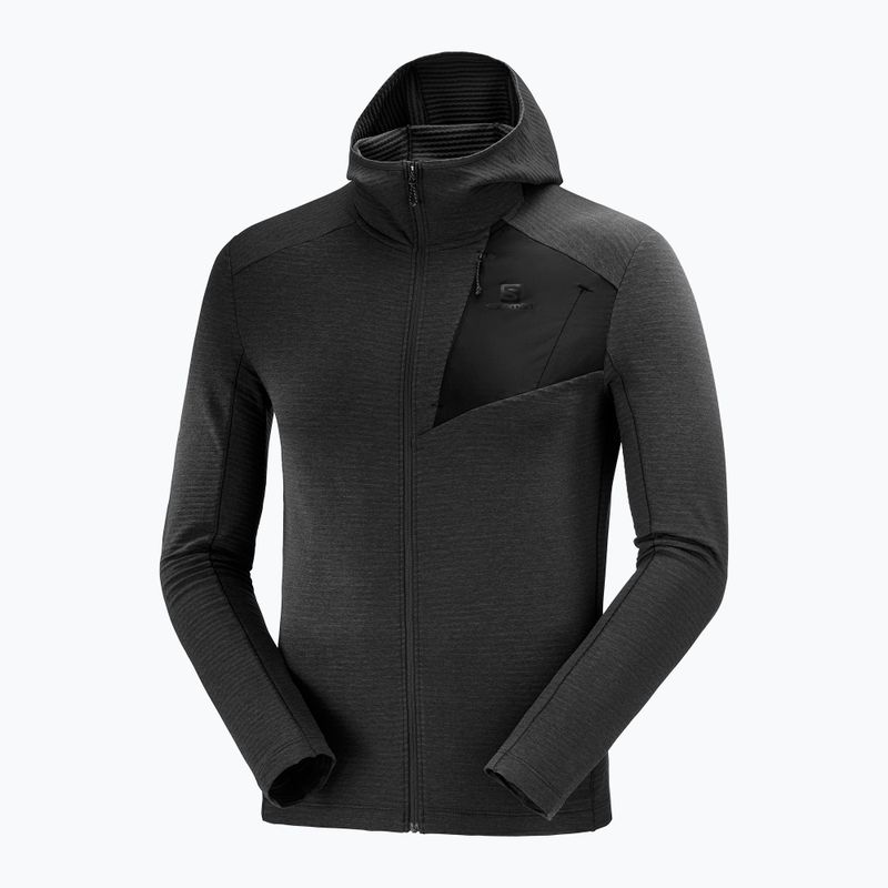 Флісова кофта чоловіча Salomon Outline FZ Hoodie чорна LC1368300