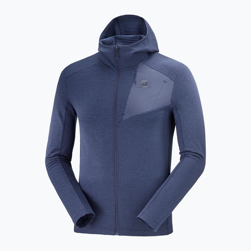 Флісова кофта чоловіча Salomon Outline FZ Hoodie синя LC1712100