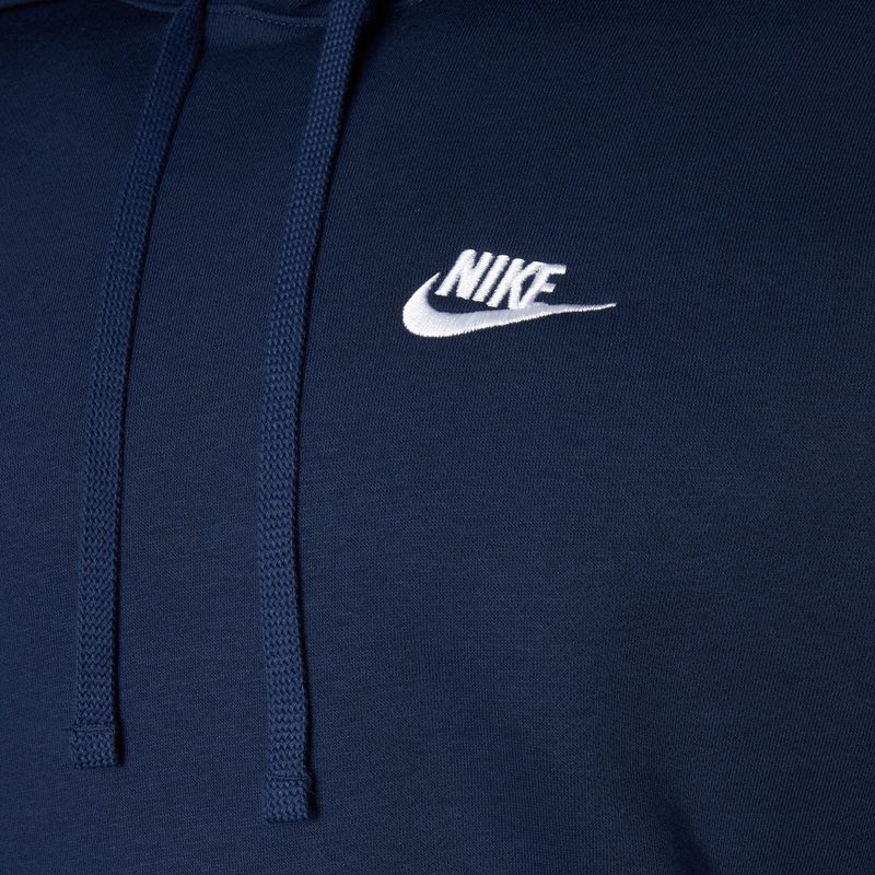 Кофта чоловіча Nike Sportswear Club Fleece Hoodie midnight navy/midnight navy/white 3