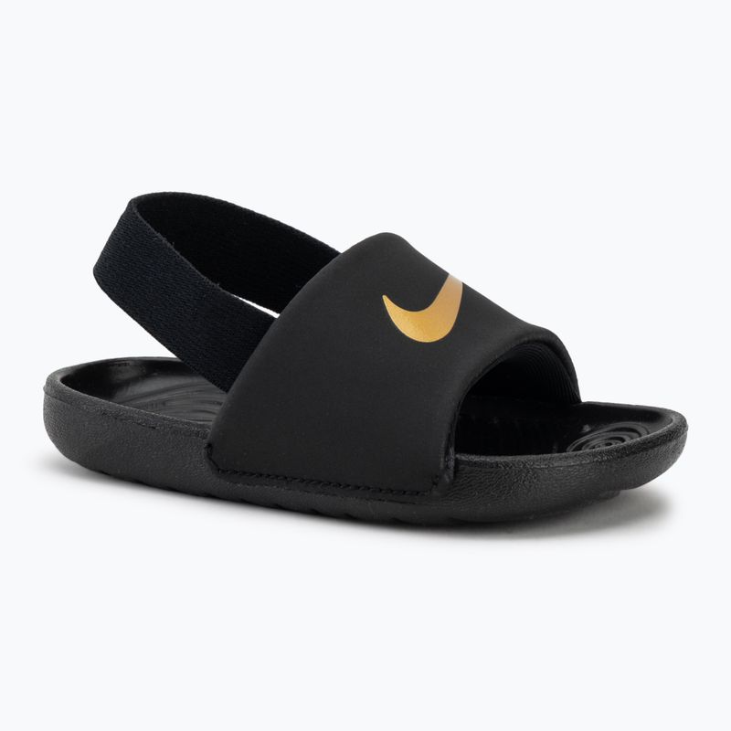 Шльопанці дитячі Nike Kawa black/metallic gold