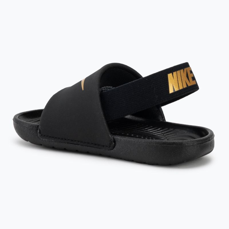 Шльопанці дитячі Nike Kawa black/metallic gold 3