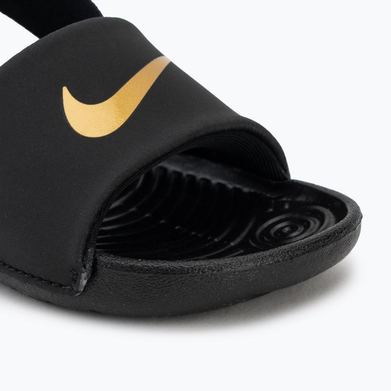 Шльопанці дитячі Nike Kawa black/metallic gold 7