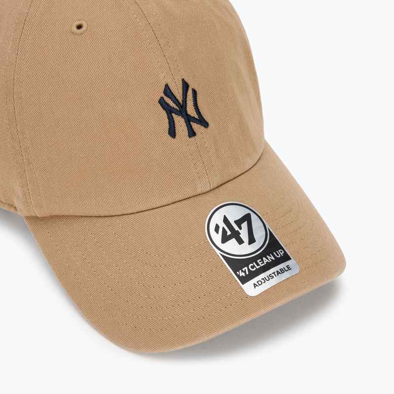 Кепка 47 Brand MLB New York Yankees Base Runner CLEAN UP khaki 3