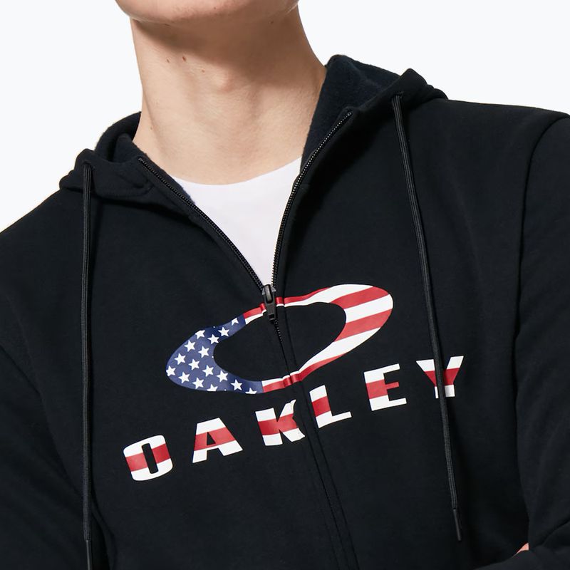 Кофта чоловіча Oakley Bark 2.0 Hoodie FZ black/american flag 6