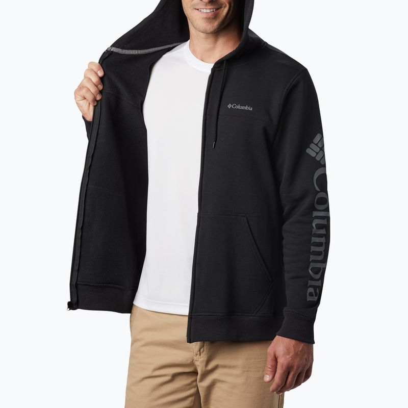Кофта трекінгова чоловіча Columbia Logo Fleece Full Zip black/csc sleeve logo 3