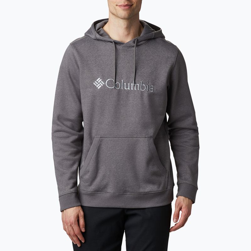 Кофта трекінгова чоловіча Columbia CSC Basic Logo II Hoodie city grey heather/csc branded logo