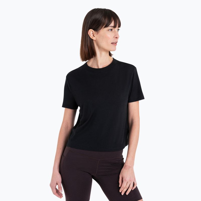 Футболка трекінгова жіноча icebreaker Merino 150 Tech Lite III SS Crop Tee black 4